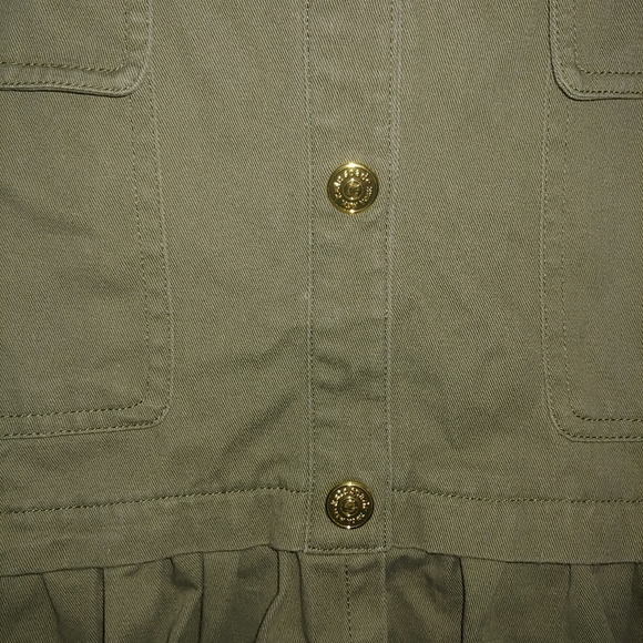 12 Kate Spade Girls Green Ruffle Hem Field Jacket - Picture 3 of 7
